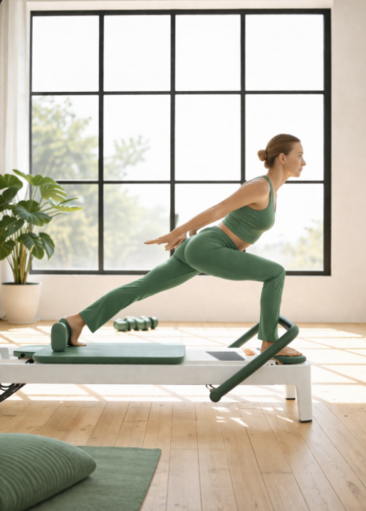 Pilate Reformer à Arcachon, renforcez votre corps en profondeur grâce à des exercices ciblés. Pilate dynamique, améliorez votre équilibre, votre posture et votre tonicité. Pilate pour femmes, développez votre force en douceur avec des mouvements contrôlés. Pilate bien-être, alliez renforcement musculaire et fluidité des mouvements.